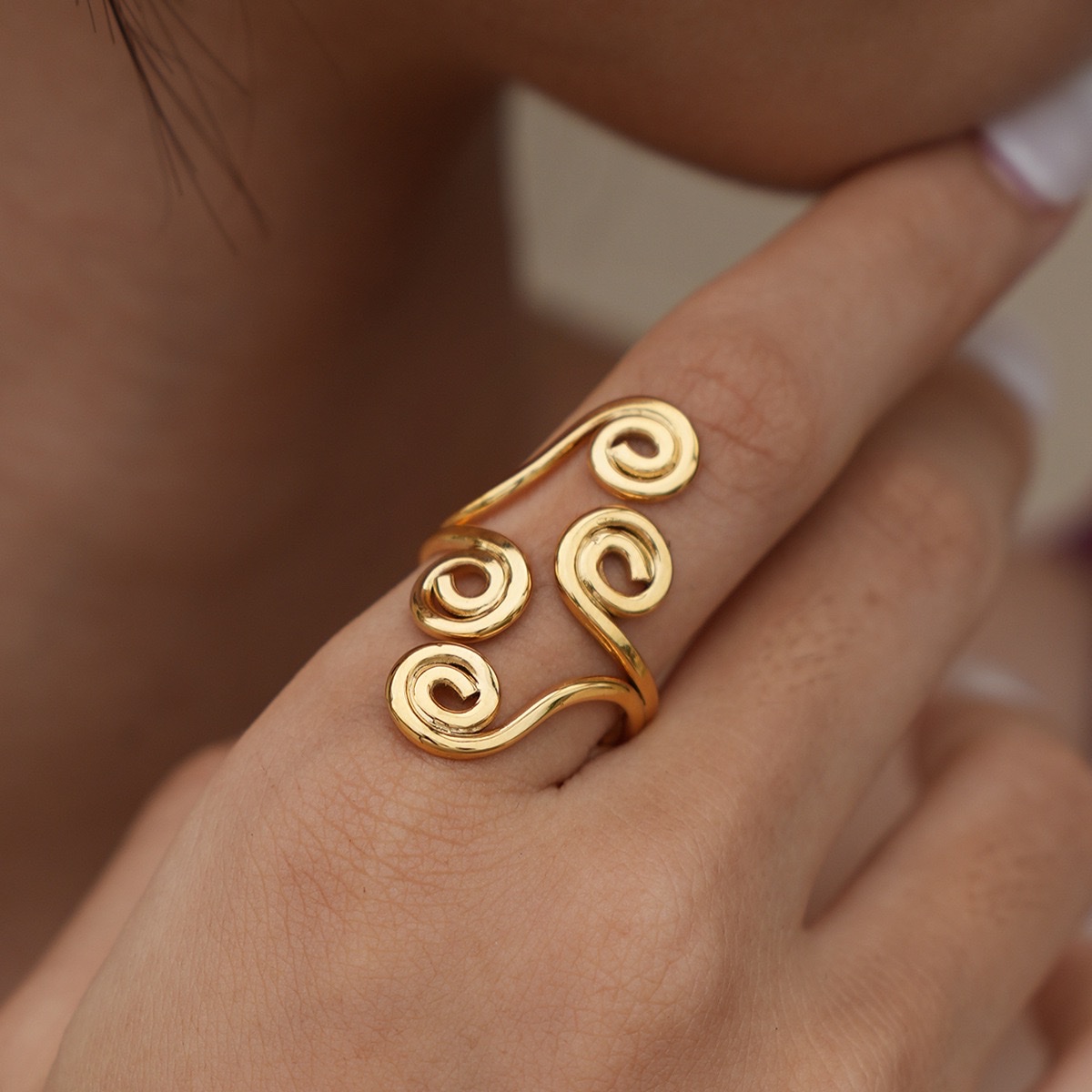 欧美跨境拼色戒指钛钢不掉色首饰女轻奢高级感耳夹不锈钢耳环饰品 