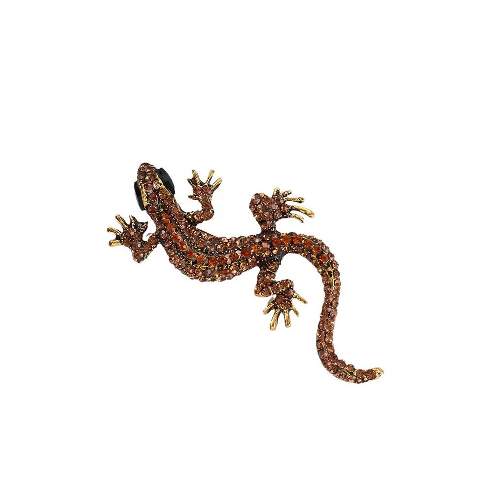 Cross-border new European and American retro personality lizard gecko brooch, high-end animal brooch collar needle Item Picture