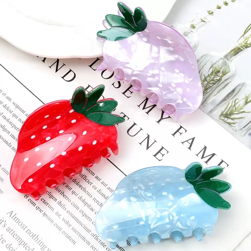 Strawberry fruit hair clips, hairpins, children's hair clips and hairpins details Picture