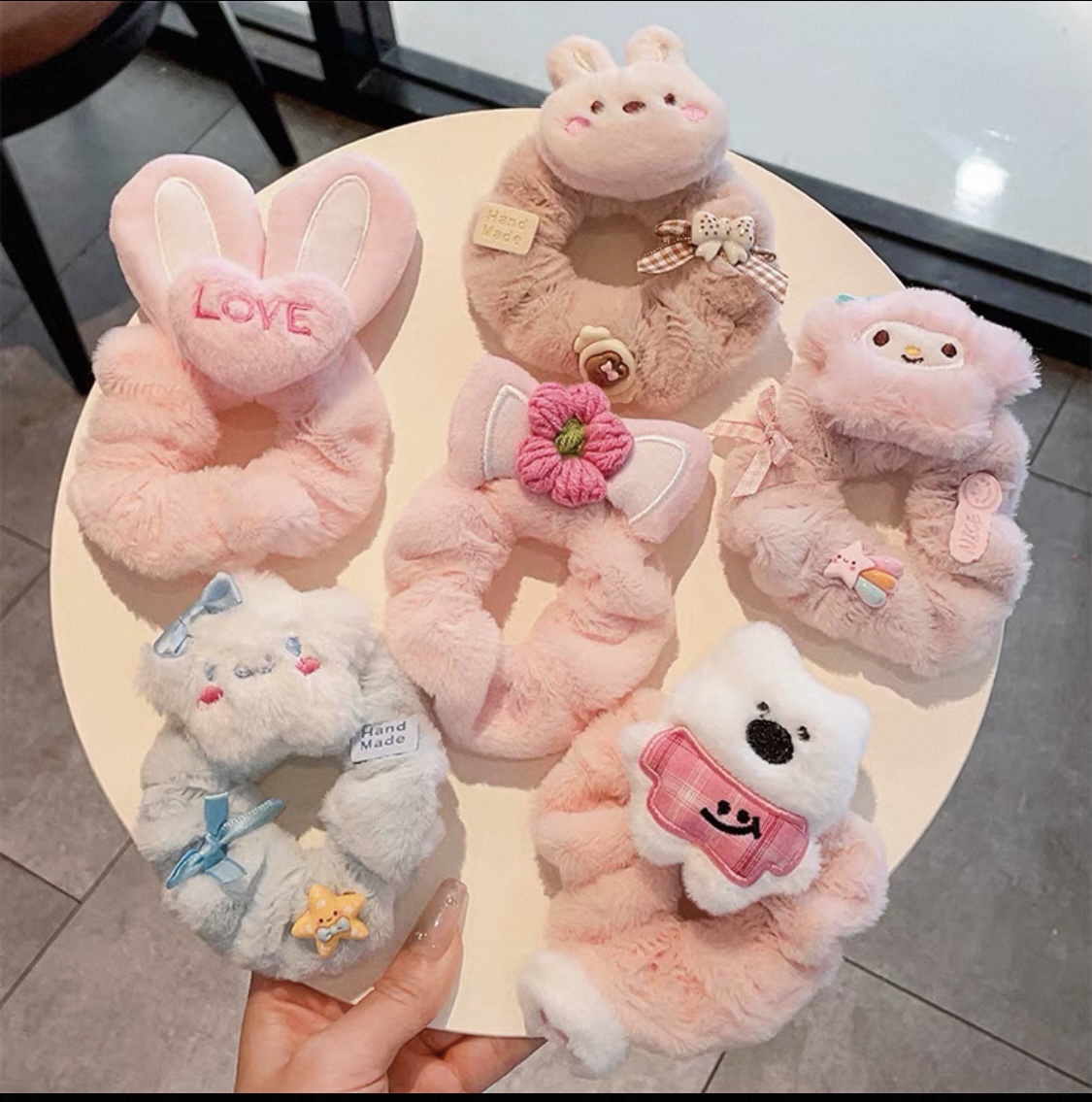 儿童卡通可爱韩版蝴蝶结大肠圈发圈发夹不伤发头绳发饰儿童发夹产品图