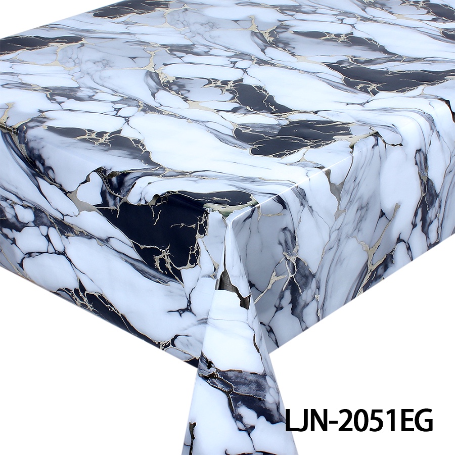 25新款热销鎏金纱线大理石纹PVC台布桌布细节图