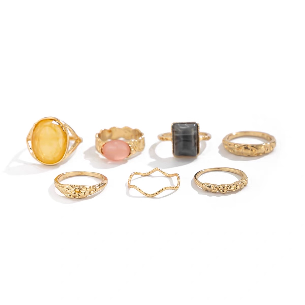 多件套镶嵌宝石戒指套装 2025夏季轻奢时尚百搭网红气质指环组合饰品2025细节图