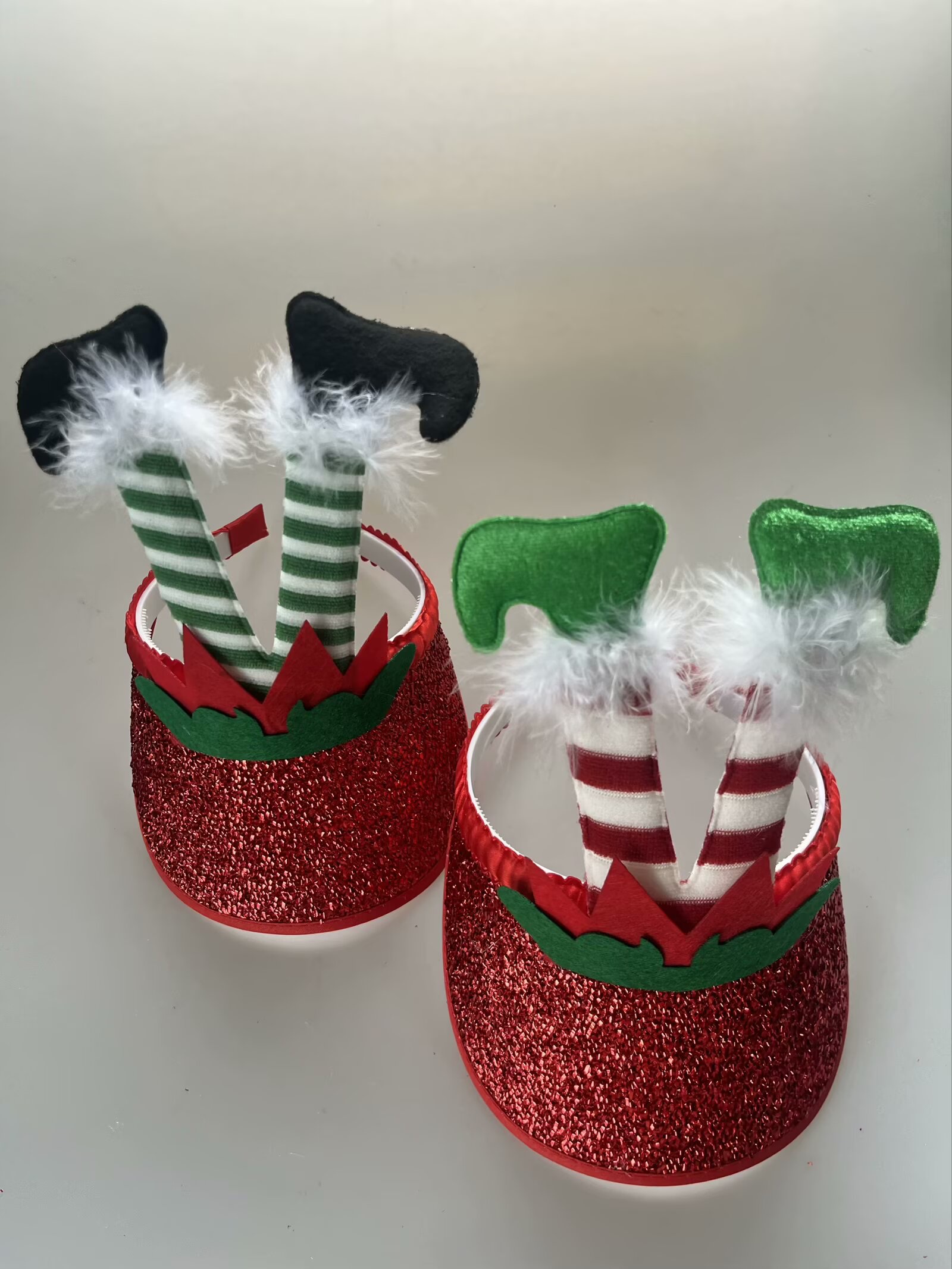 圣诞装饰帽子 红色圣诞帽 老人儿童卡通双腿帽 圣诞装饰品