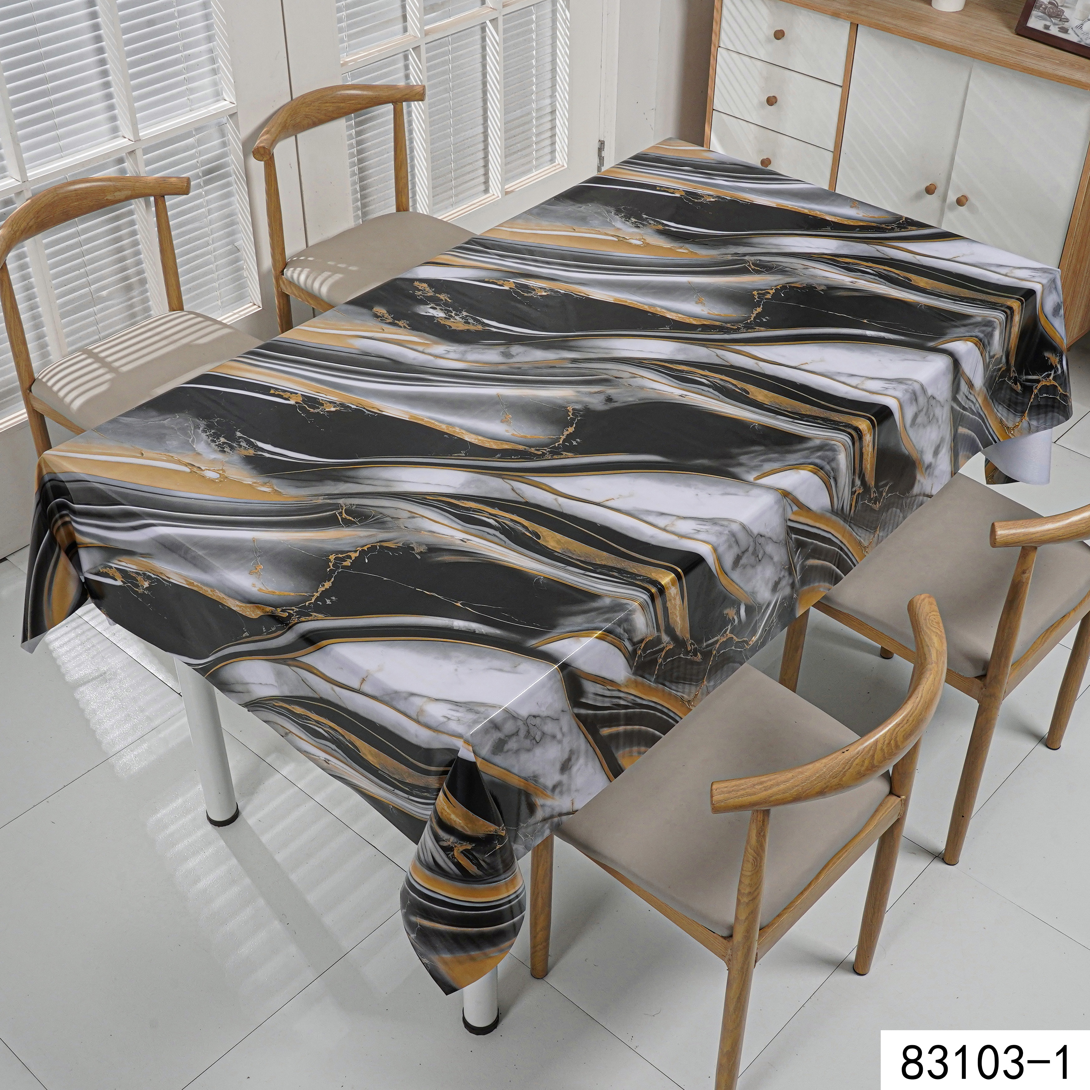 25新款热销鎏金纱线大理石纹PVC台布桌布详情图6