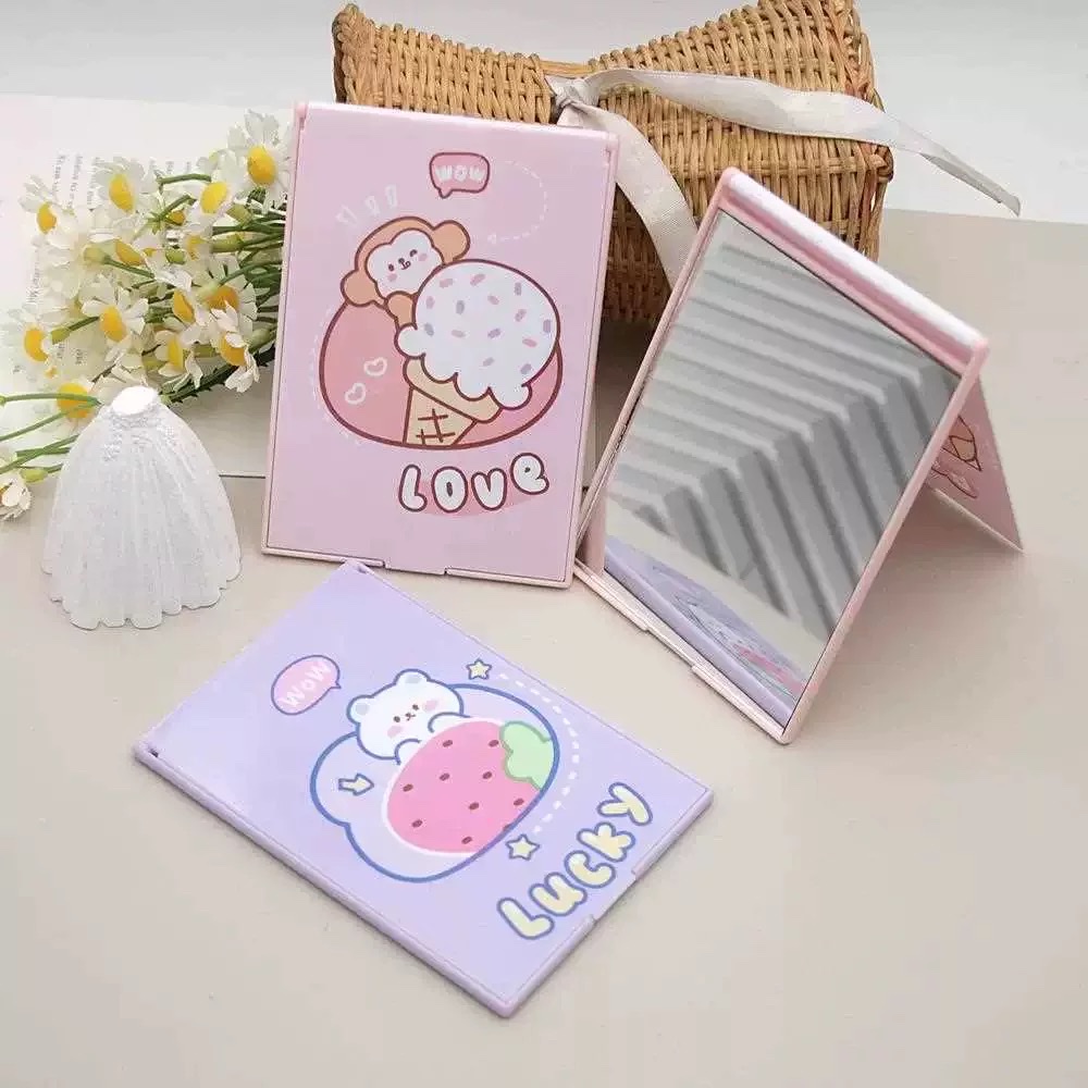 Ins-style desktop makeup, portable desktop folding flip cover large folding mirror, desktop dressing mirror, makeup mirror, portable small mirror for female dormitory students, standing on the desktop, cute detail image 12