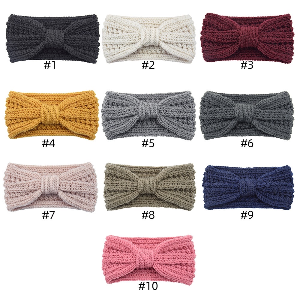 European and American knitted wheat ear bow hair band, sports headband, knotted ear-protecting headgear, handcrafted hair accessory, warm hair band