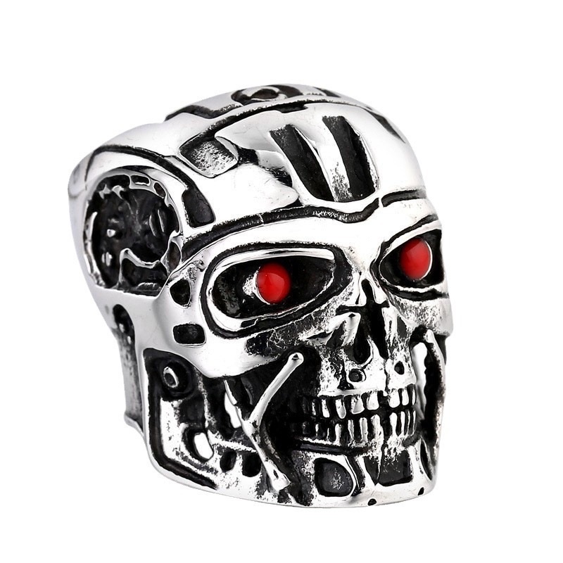 2025 Best-selling fashionable skull ring, stainless steel men's ring, unique and powerful casting ring, men's fashionable jewelry detail image 8