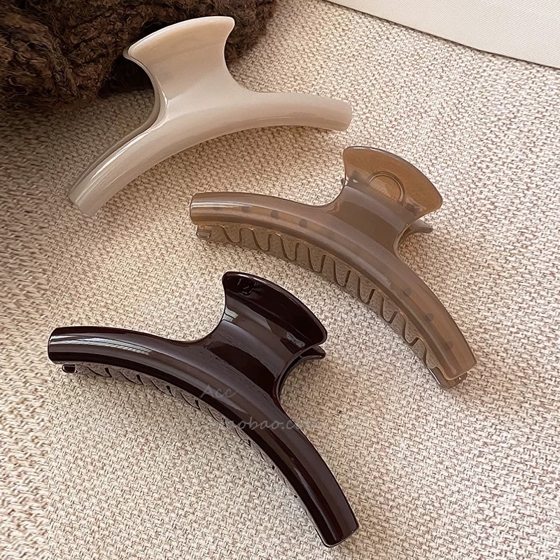 Large Shark clip 2025 new style, high-end arc-shaped grab clip, hair clip, large clip for women's back of the head Specification image