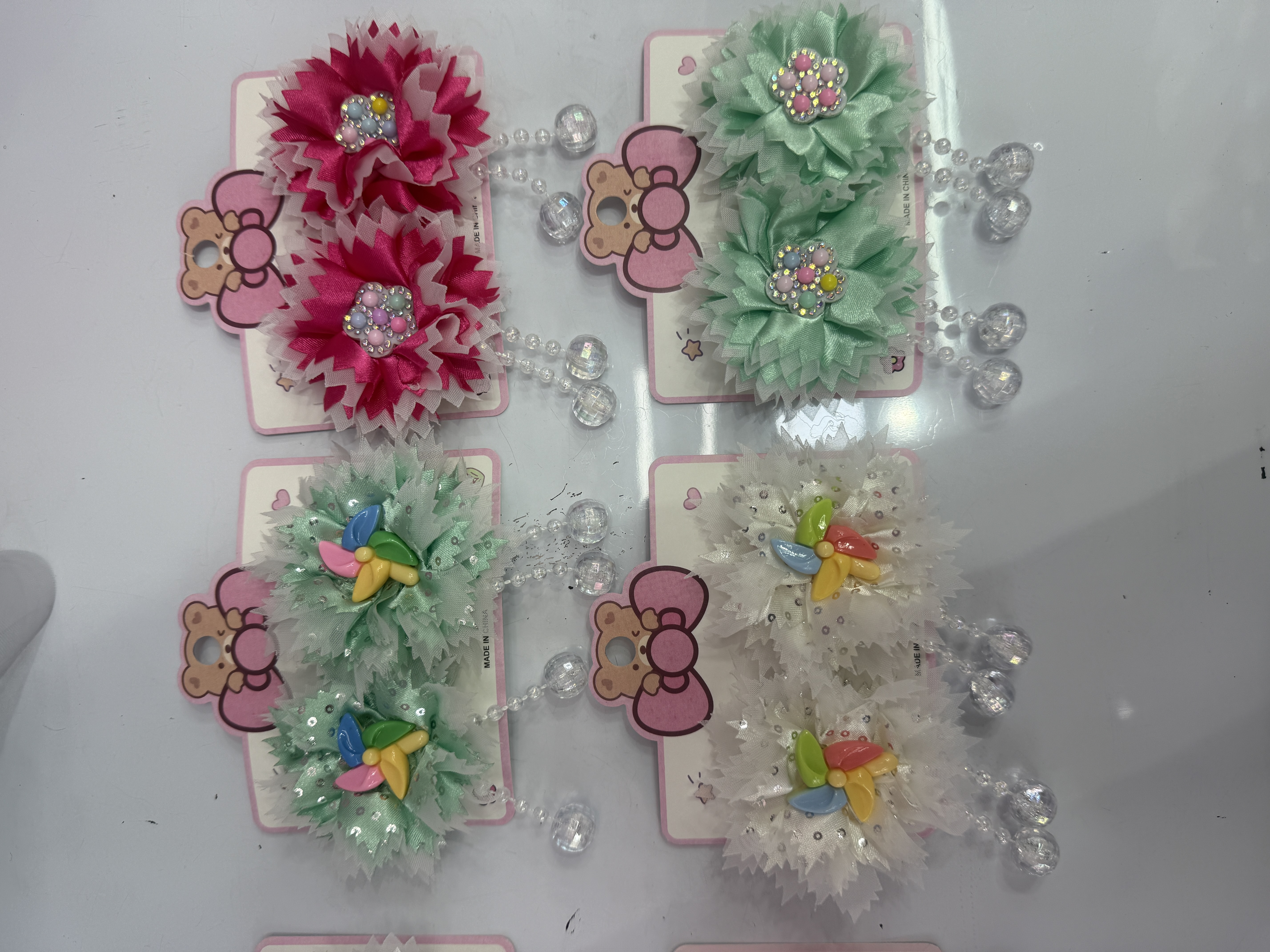 Mesh flower hair clips, children's princess hair clips, bangs side clips, forehead hair clippers, small hair clips, headwear, hair clips, children's clips, summer cute children's hair accessory sets, hair bands Specification image