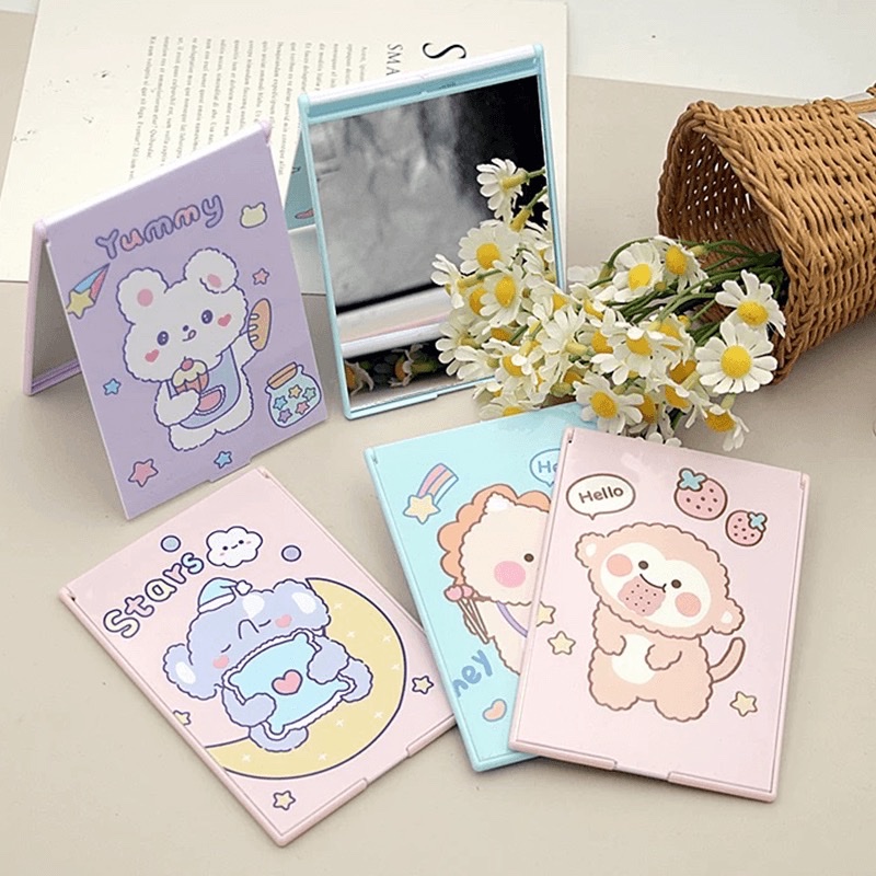 Ins-style desktop makeup, portable desktop folding flip cover large folding mirror, desktop dressing mirror, makeup mirror, portable small mirror for female dormitory students, standing on the desktop, cute detail image 13