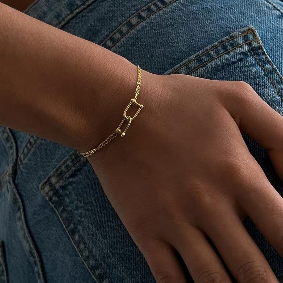 欧美风立体爱心砝码彩釉锁骨链个性心形不锈钢镀金项链