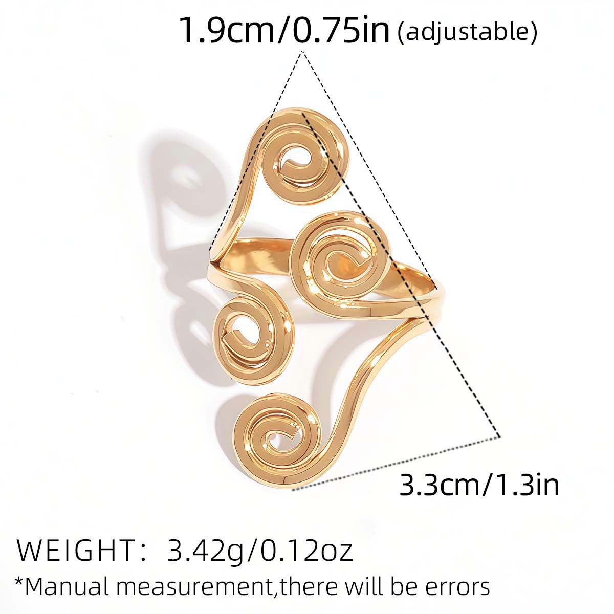 欧美跨境拼色戒指钛钢不掉色首饰女轻奢高级感耳夹不锈钢耳环饰品 详情图4