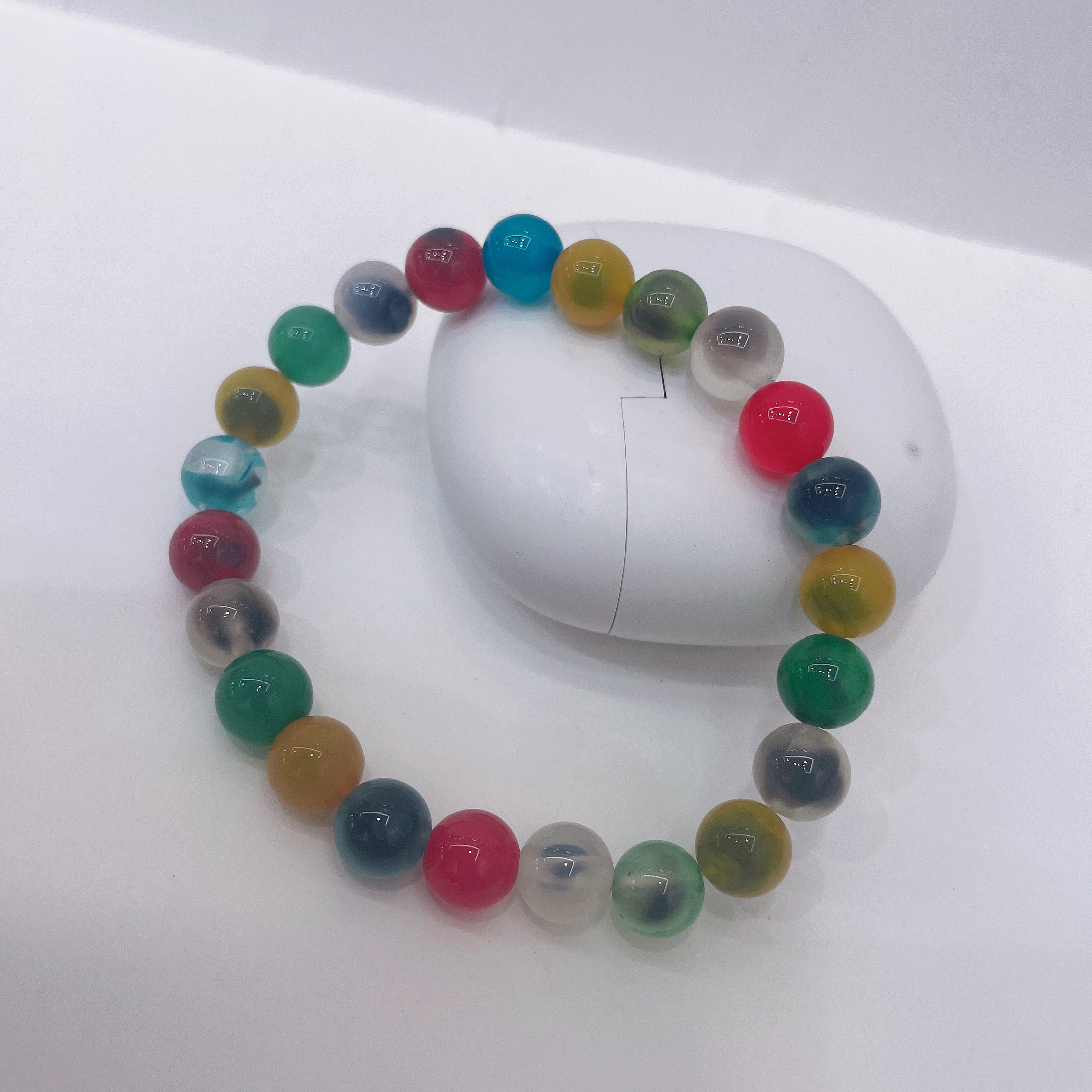 巴西糖心玛瑙圆珠水晶手链时尚手串女士饰品简约百搭手饰手链潮流个性水晶手串搭配品手链手串