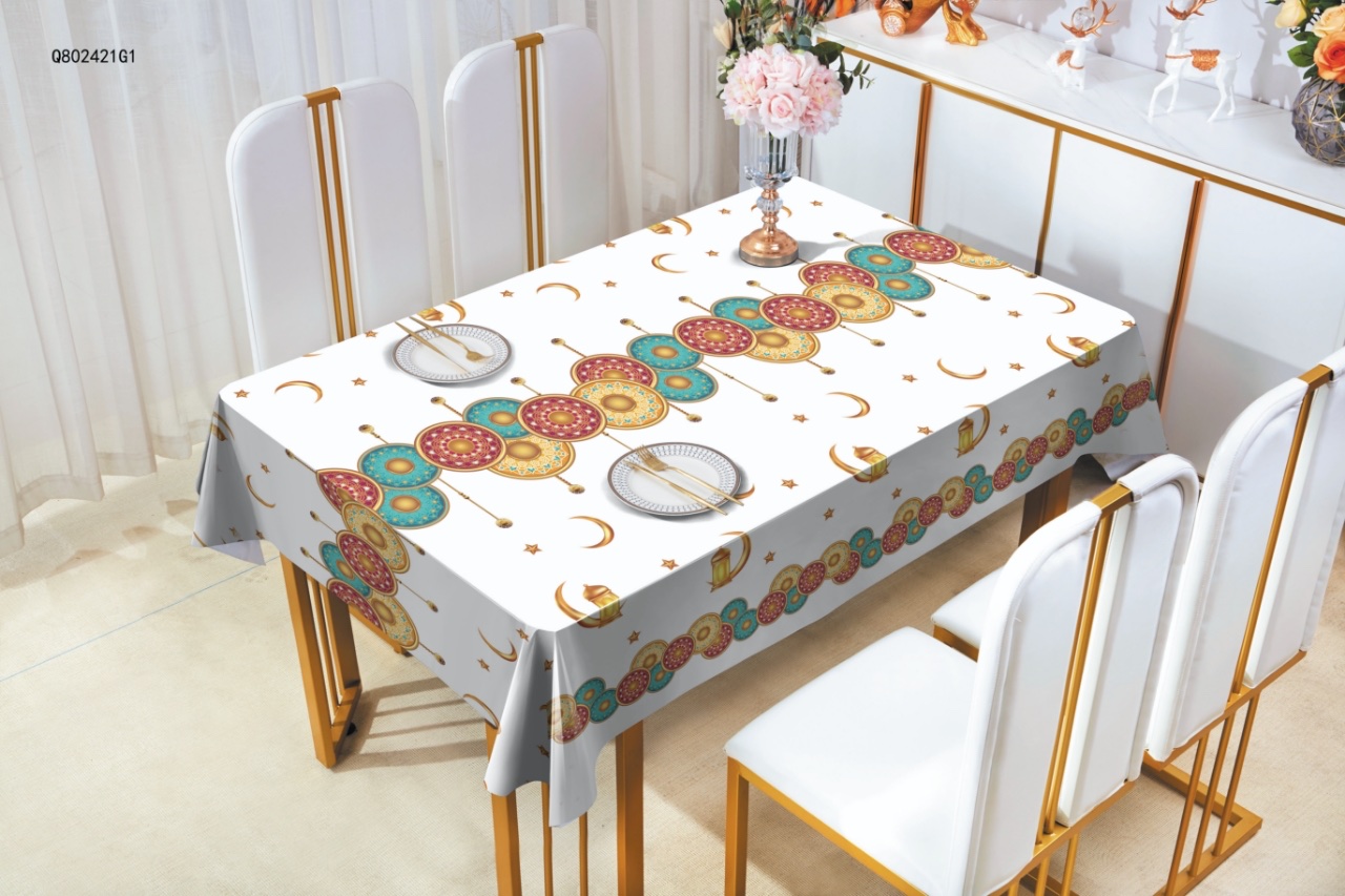 25新款热销斋月轻奢台布桌布PVC材质