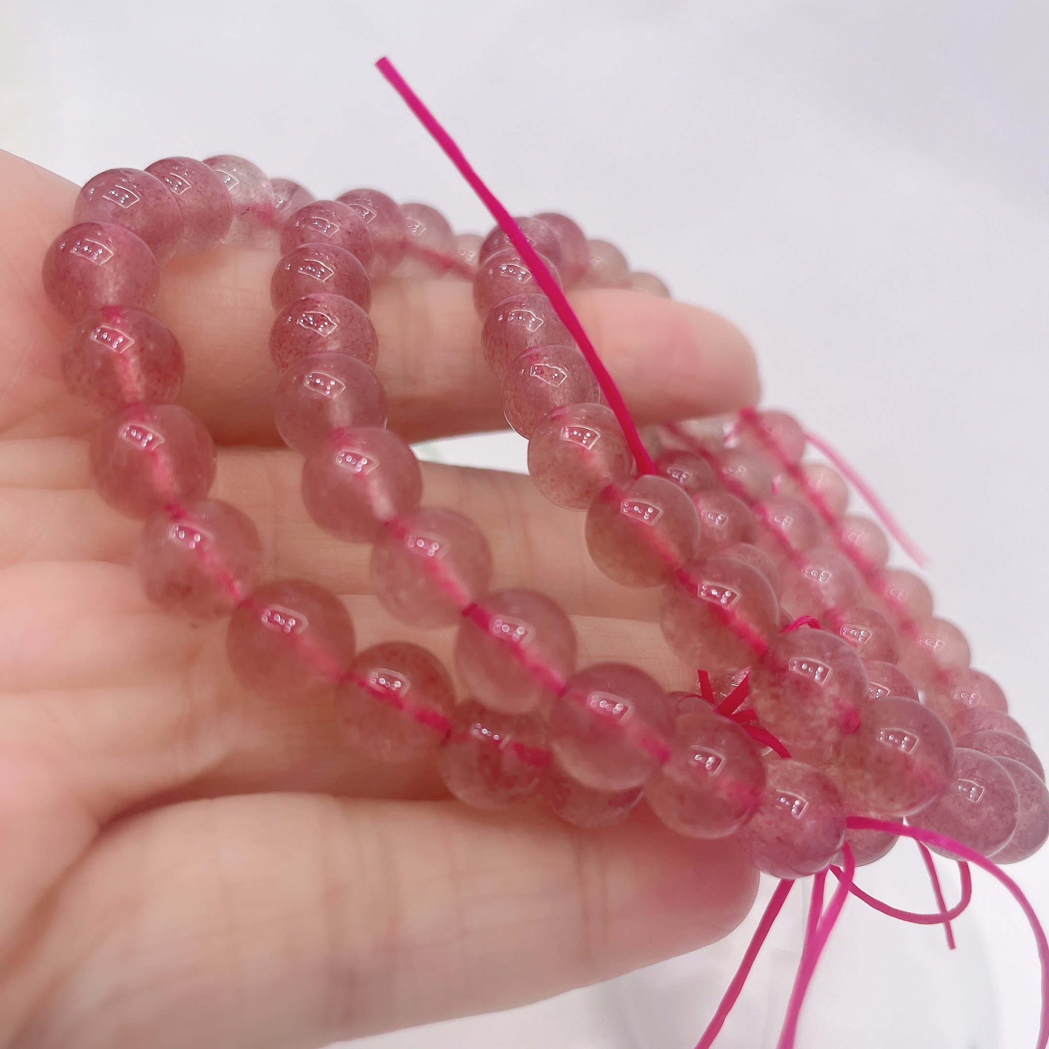 天然草莓晶水晶手链手串时尚饰品男女简约个性手链手串潮流百搭水晶手链水晶手串饰品详情图6