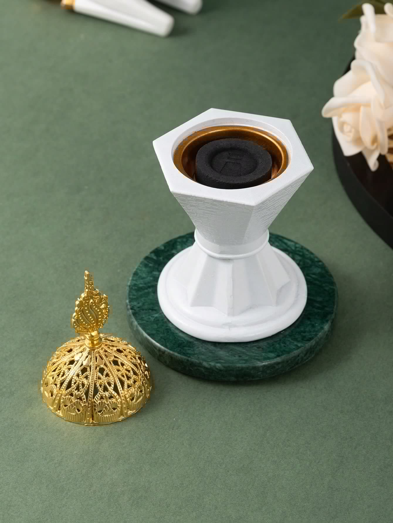 树脂工艺品香薰炉简约现代 ，阿拉伯的熏香炉，装饰熏香炉，家居装饰，房间装饰，派对和节日装饰装饰烛台摆件详情图6