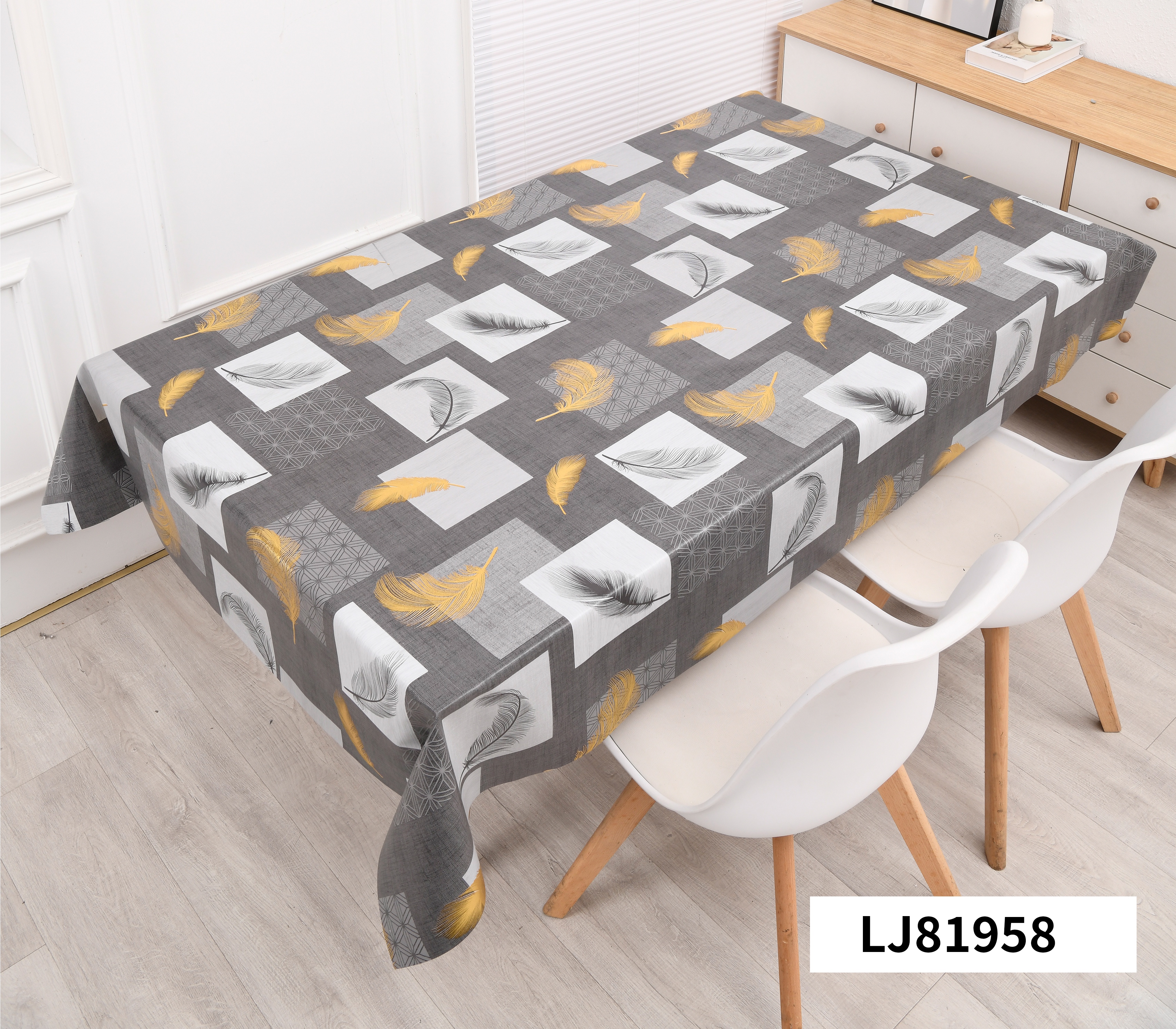 热销PVC材质鎏金轻奢台布桌布