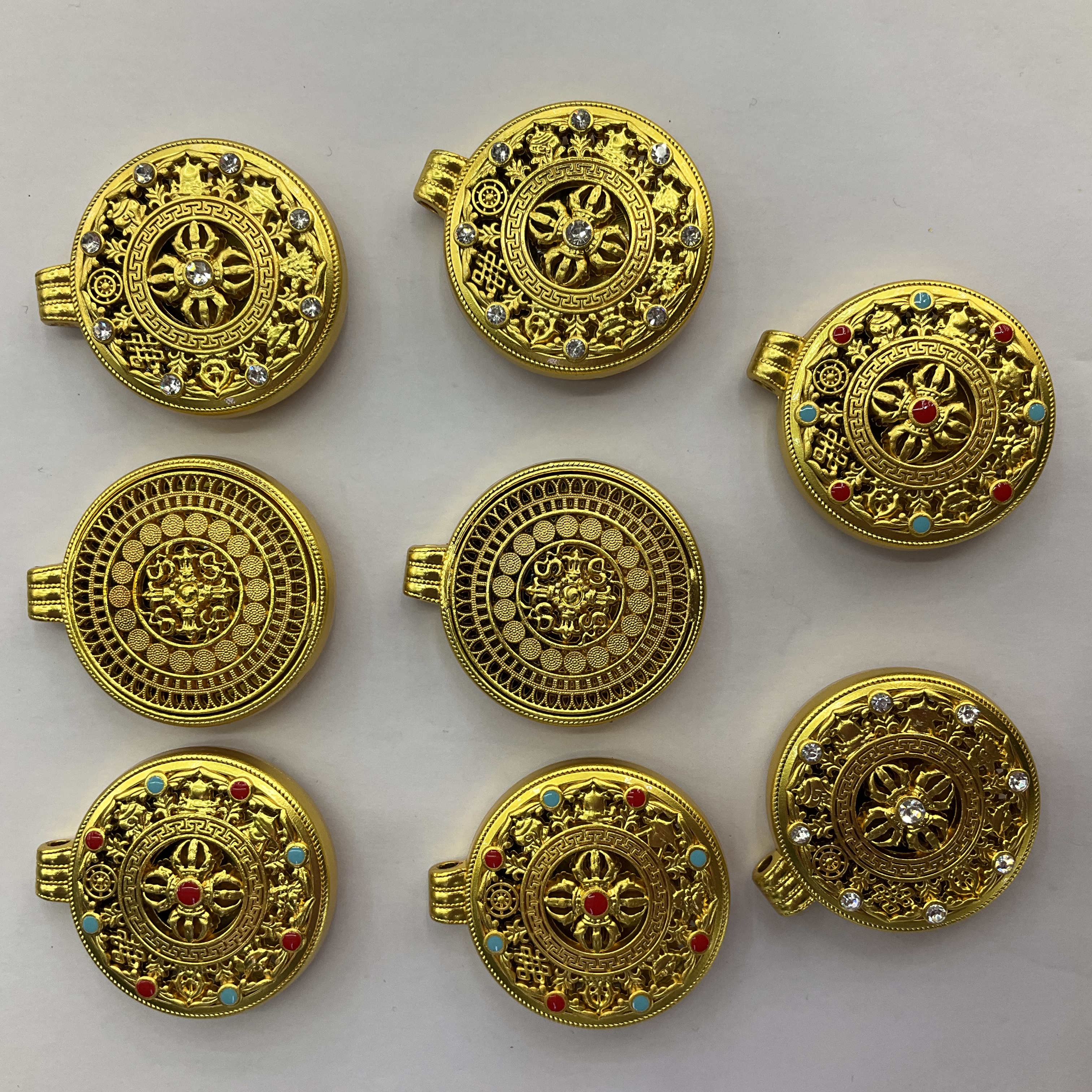 古法金沙金八宝罗盘项链DIY配件