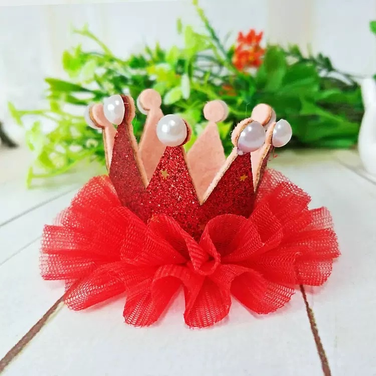 diy韩版儿童发饰配件 珍珠七彩挂钻皇冠  女孩头饰礼品装饰材料批 发簪