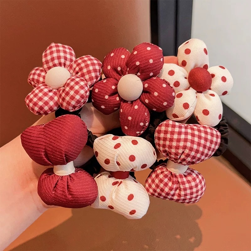 儿童头绳红色蝴蝶结发圈女童扎辫子发圈高弹力不伤发宝宝马尾头绳儿童发夹儿童发夹