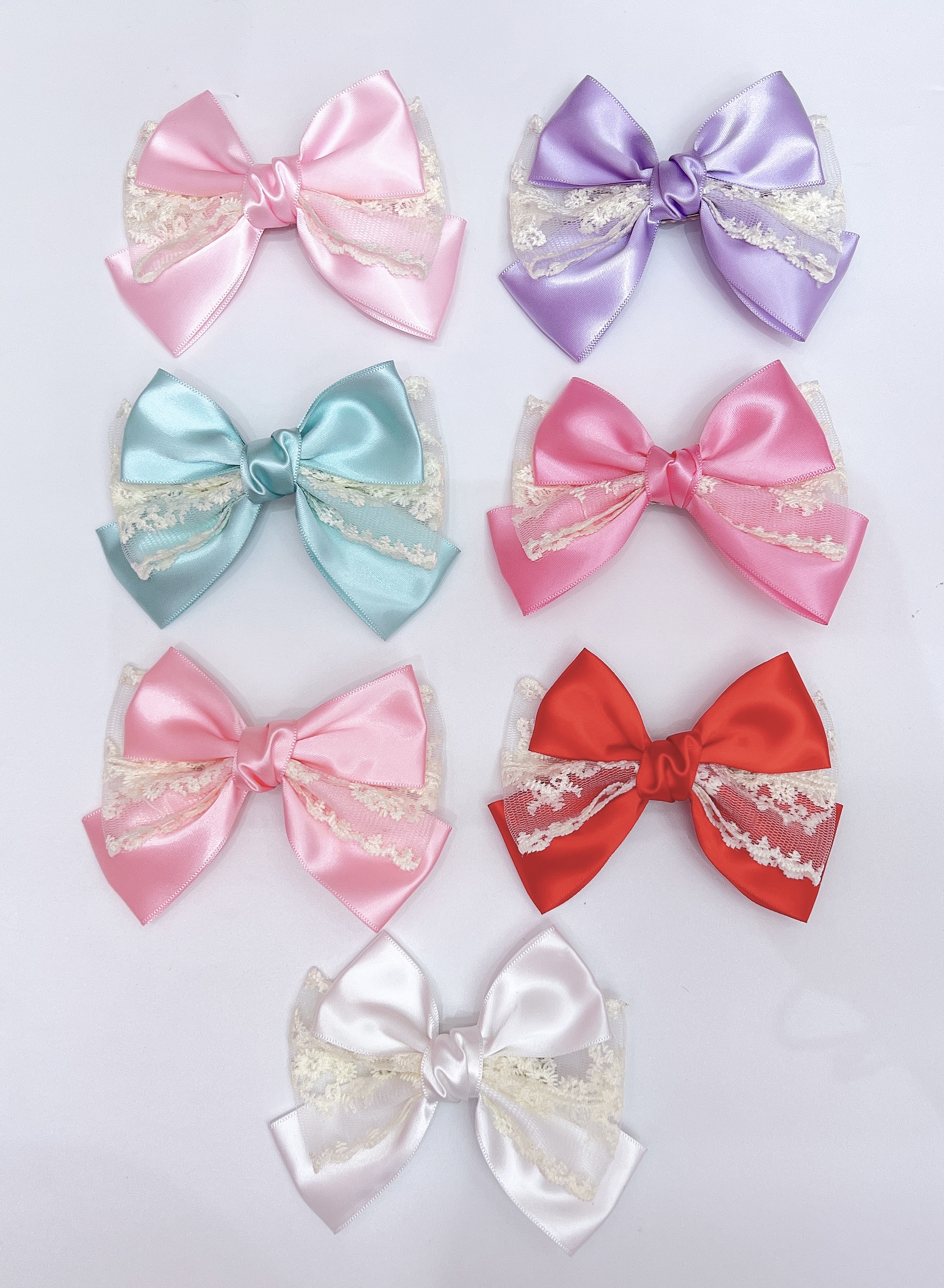 2025年新品蕾丝蝴蝶结发夹发绳夹子儿童夏季可爱