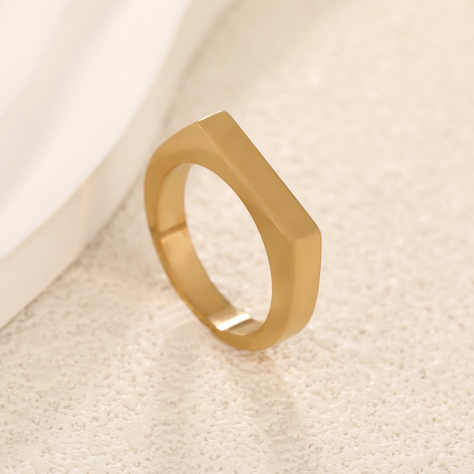 欧美亚马逊小众高级感钛钢戒指冷淡风气质指环手饰品批发 详情图3