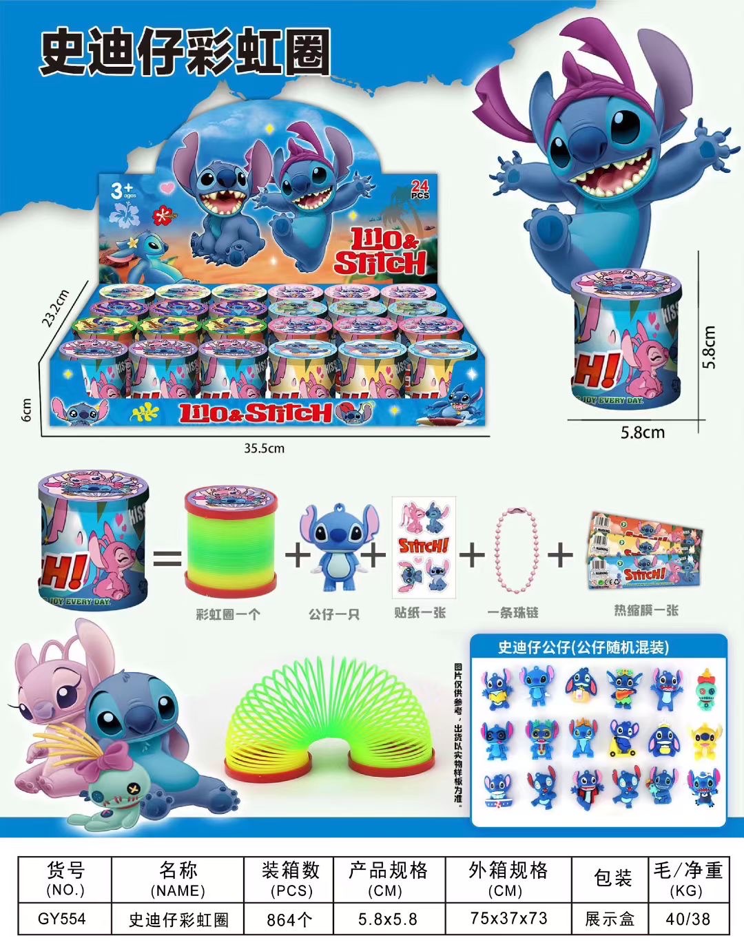 盲盒彩虹圈，里有不一样的公仔，三张卡片详情图8