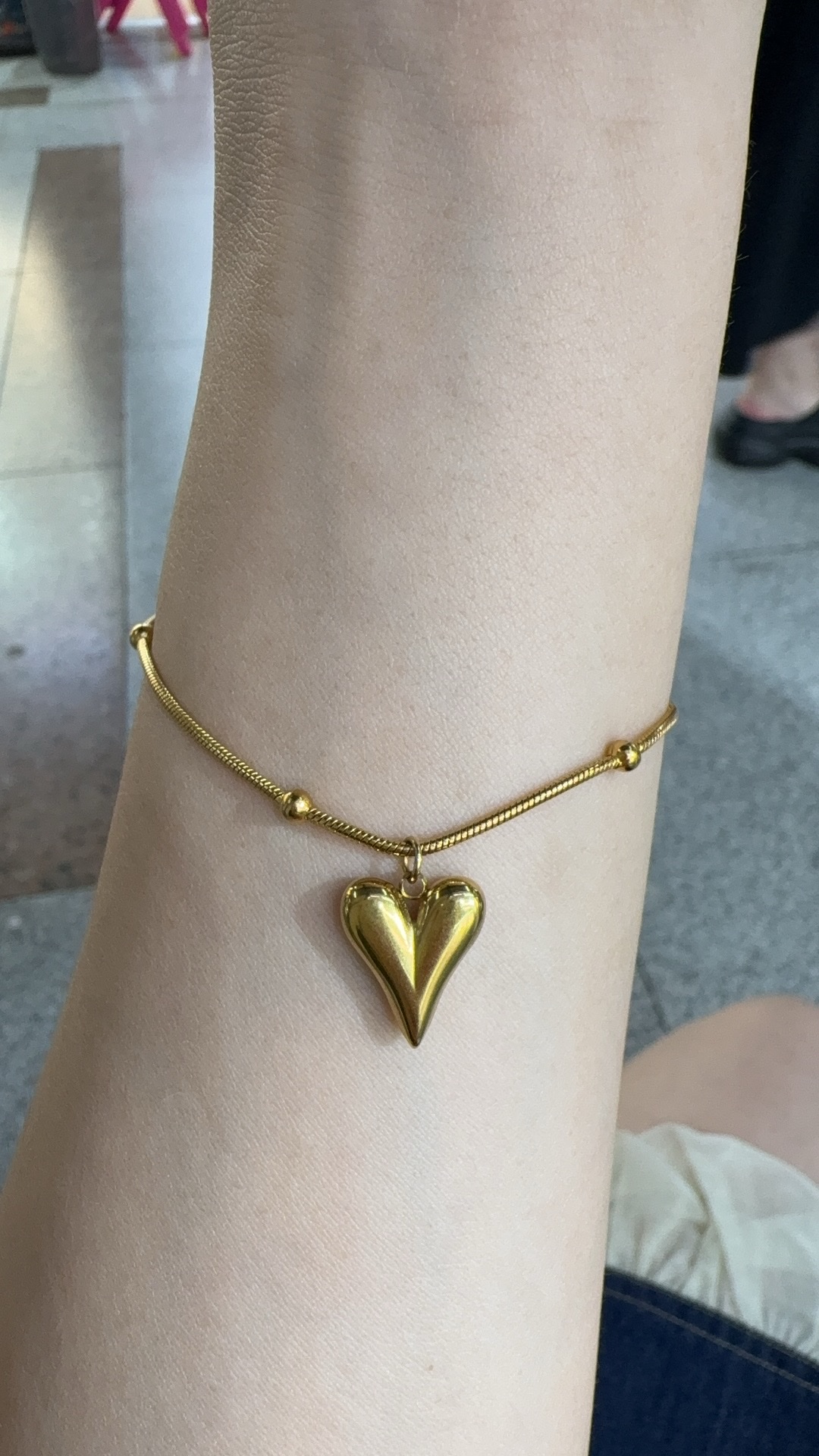 不锈钢爱心圆珠手链 时尚魅力