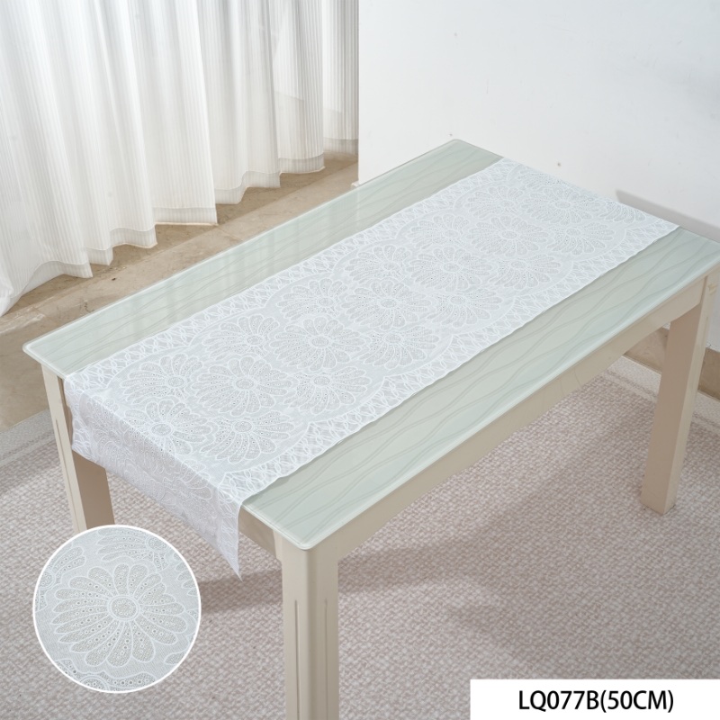 白色透明蕾丝花纹桌布 PVC桌布热销爆款新款白色透明蕾丝爆款简洁大气桌布详情图6