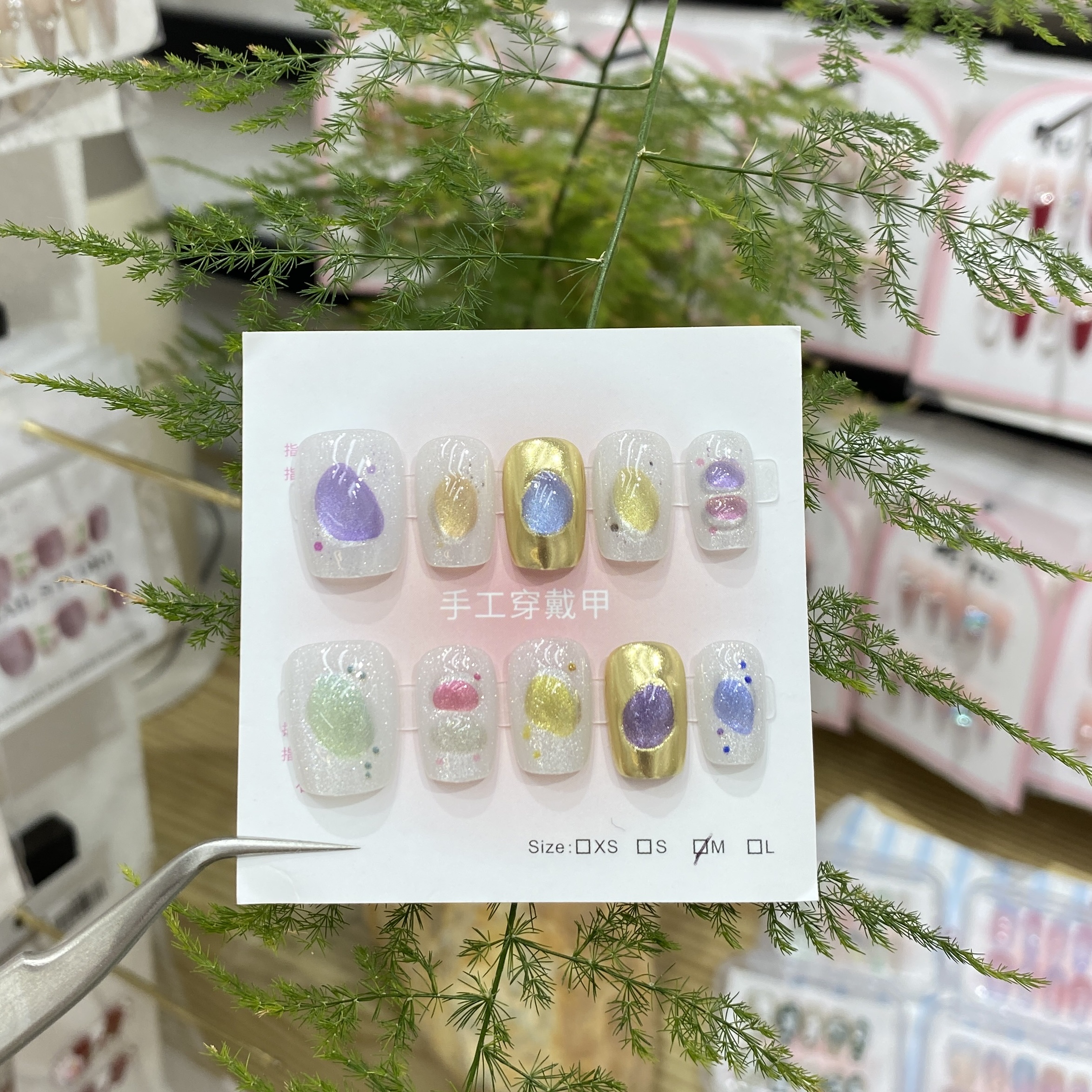 Tutu Wearable Nails, in an Ins-style creative and cute, handcrafted custom short nail clips, detachable fake nails, nail stickers, nail stickers, and wearable nails