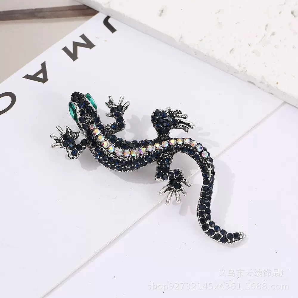 Cross-border new European and American retro personality lizard gecko brooch, high-end animal brooch collar needle Specification image