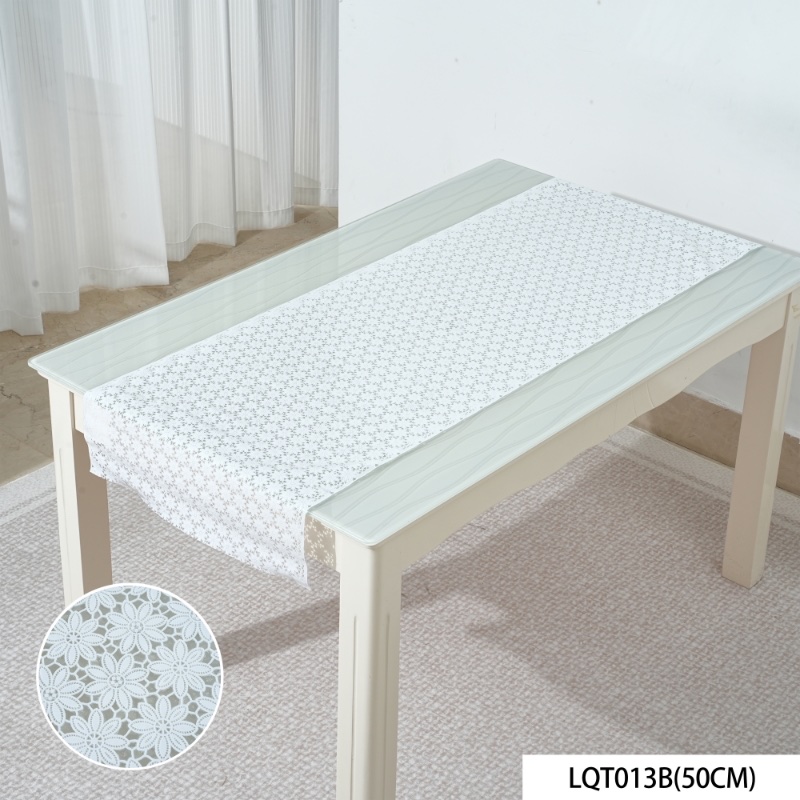 白色透明蕾丝花纹桌布 PVC桌布热销爆款新款白色透明蕾丝爆款简洁大气桌布细节图