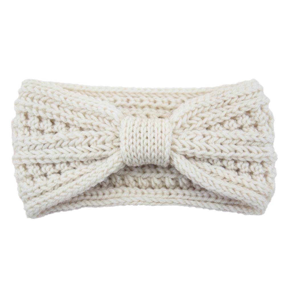 European and American knitted wheat ear bow hair band, sports headband, knotted ear-protecting headgear, handcrafted hair accessory, warm hair band Specification image