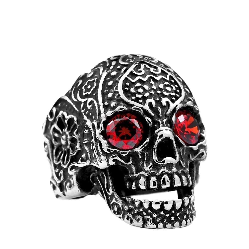 2025 Best-selling fashionable skull ring, stainless steel men's ring, unique and powerful casting ring, men's fashionable jewelry detail image 9
