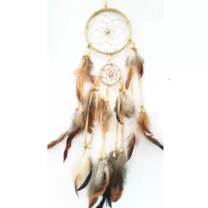 Home decoration, birthday gift, forest-style feather wind chime, dreamcatcher pendant, Indian dreamcatcher feather pendant Item Picture