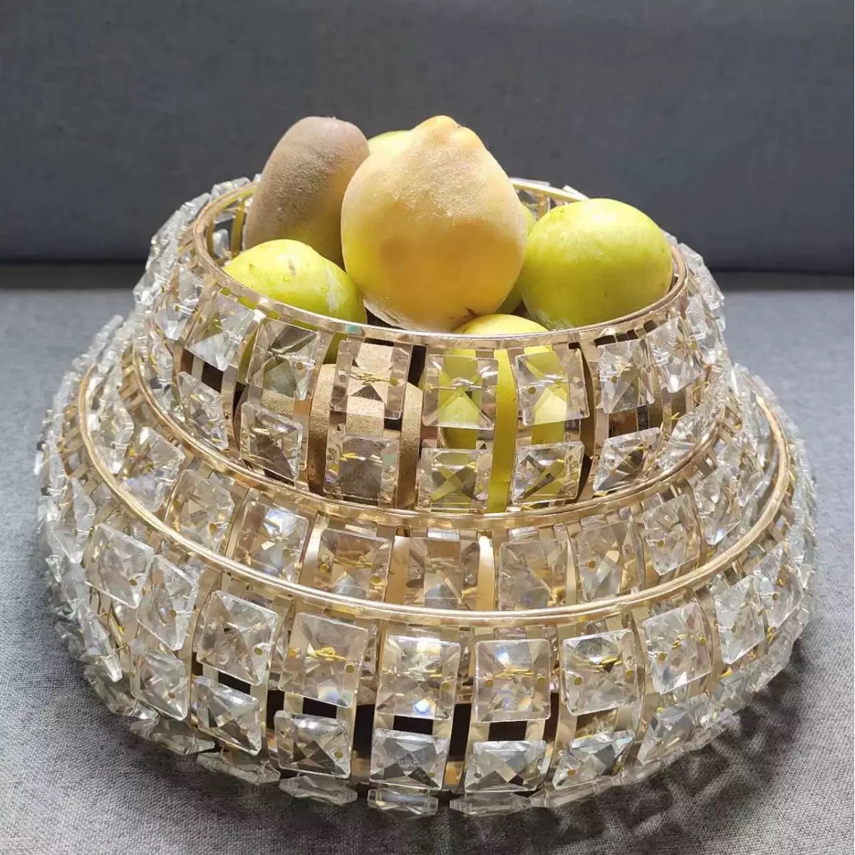 果盒零食塑料电镀果盘水晶球碎石金字塔托盘摆件组合装