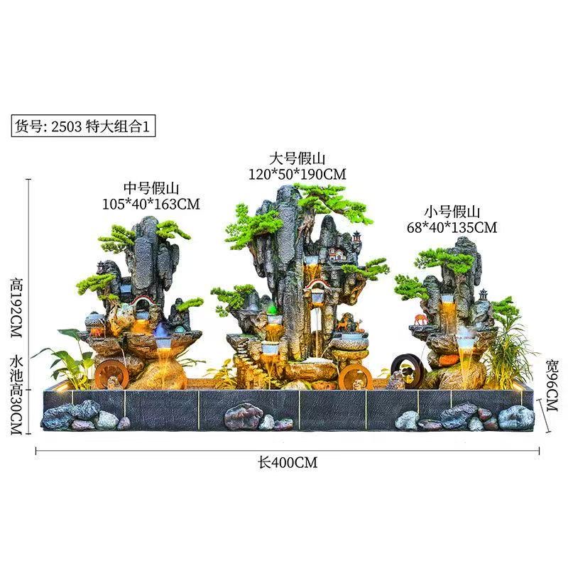 树脂流水盆景雾化假山家居装饰空气加湿庭院绿化水晶球水轮送礼玄关装饰详情图4