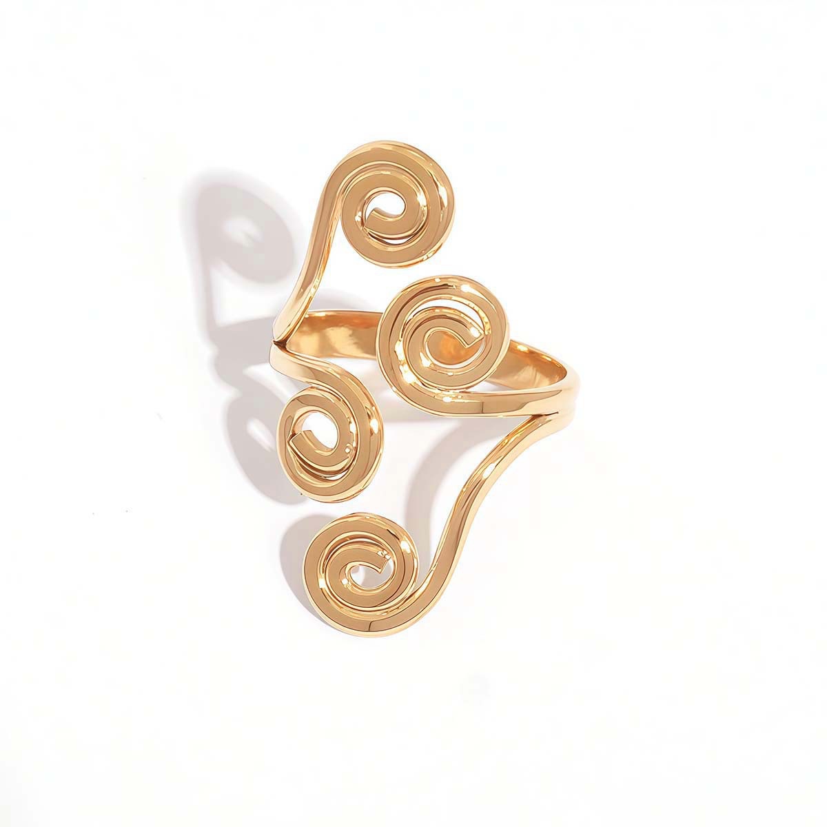 欧美跨境拼色戒指钛钢不掉色首饰女轻奢高级感耳夹不锈钢耳环饰品 详情图3