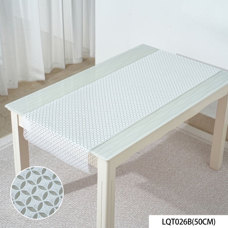 白色透明蕾丝花纹桌布 PVC桌布热销爆款新款白色透明蕾丝爆款简洁大气桌布产品图