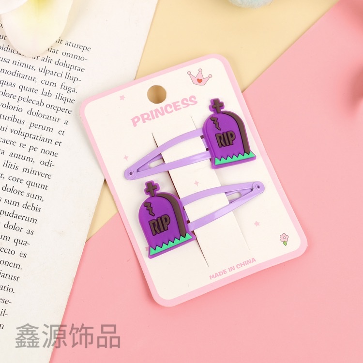 儿童发夹万圣节头饰小女孩cos搞怪发饰黑幽灵发卡夹子女童侧边夹详情图7