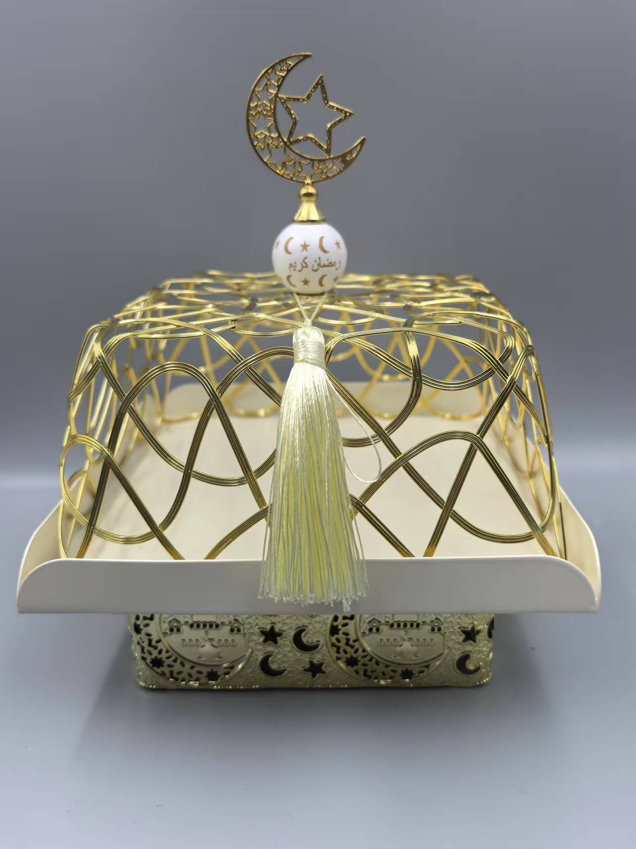 Factory direct sales of Arab style, wire wound, fruit plate, ironwork, moon and five-pointed star, electroplating, spray painting detail image 8