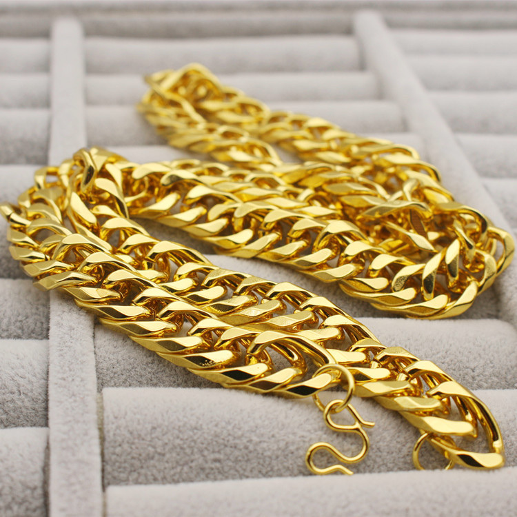 厂家直销各种仿黄金项链男士女士金项链合金镀金项链铁链详情图5