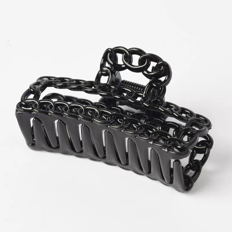 彩色花朵发夹女马尾抓夹网红新款鲨鱼发卡发抓头发夹子头饰白底实物图