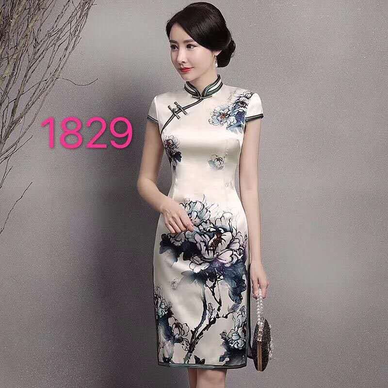 2025新款春夏绿色旗袍改良年轻款小个子短款单层新中式气质美女1829