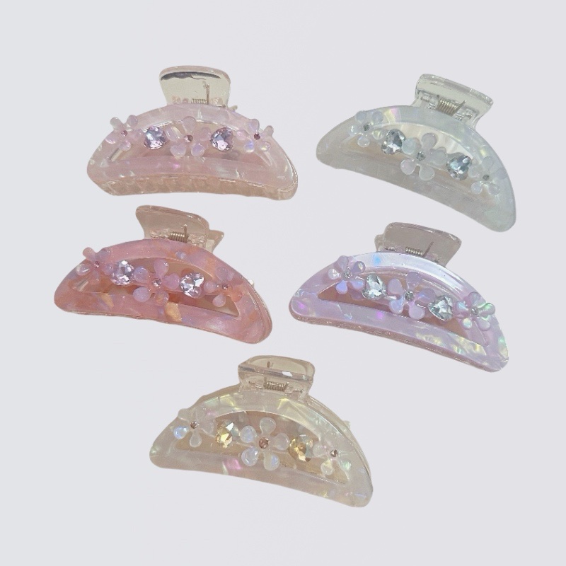 Fashionable semi-circular flower clipper hair accessory headwear, simple and elegant hair clip headwear accessory for girls detail image 1