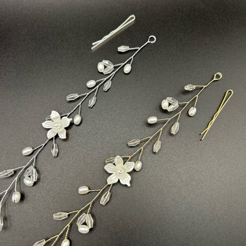 欧美爆款珍珠水晶头饰，新娘头饰亚马逊爆款头饰发带欧美细节图