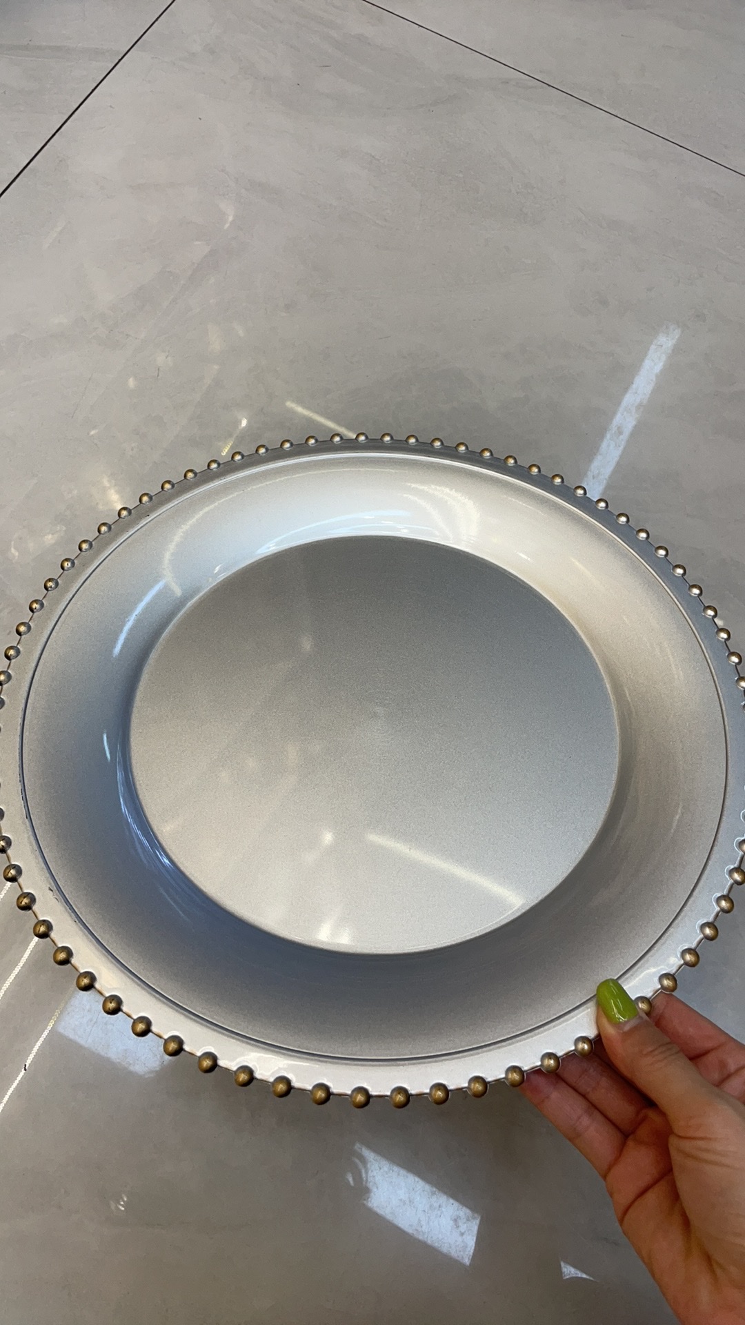 托盘塑料盘摆件餐盘水果盘糖果盘塑料镀金工艺品产品图