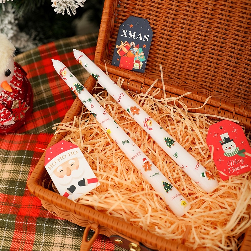 Christmas scented candles, European-style printed long wax rods, cartoon and cute atmosphere decorations, home photography ornaments detail image 11