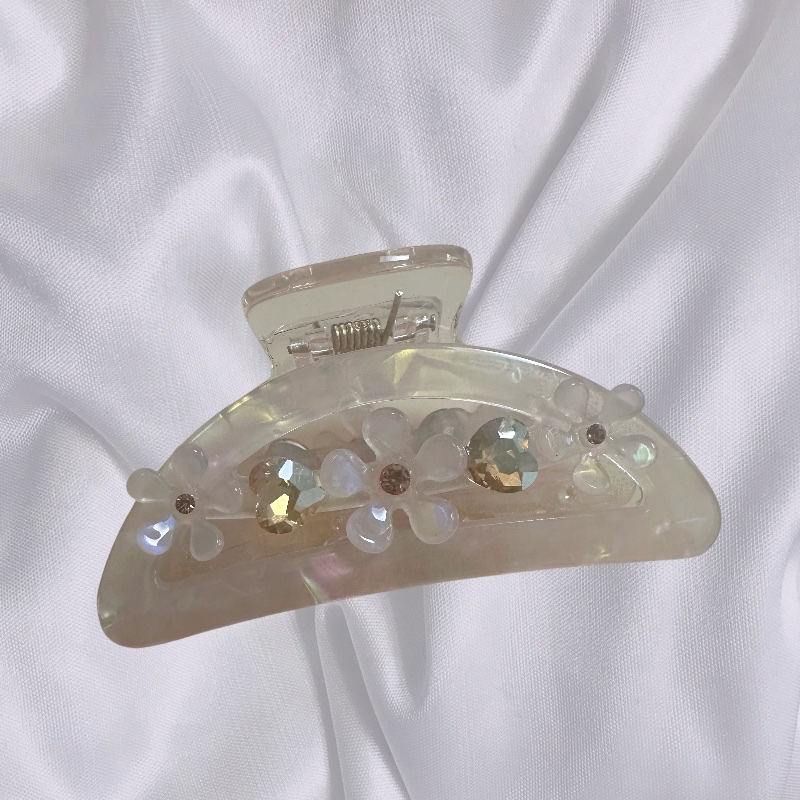 Fashionable semi-circular flower clipper hair accessory headwear, simple and elegant hair clip headwear accessory for girls Item Picture