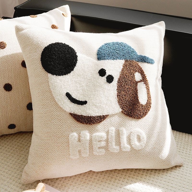 Cute and personalized velvet fabric, fashionable, comfortable and versatile sofa cushions, throw pillows, Art City wholesale and customization detail image 2